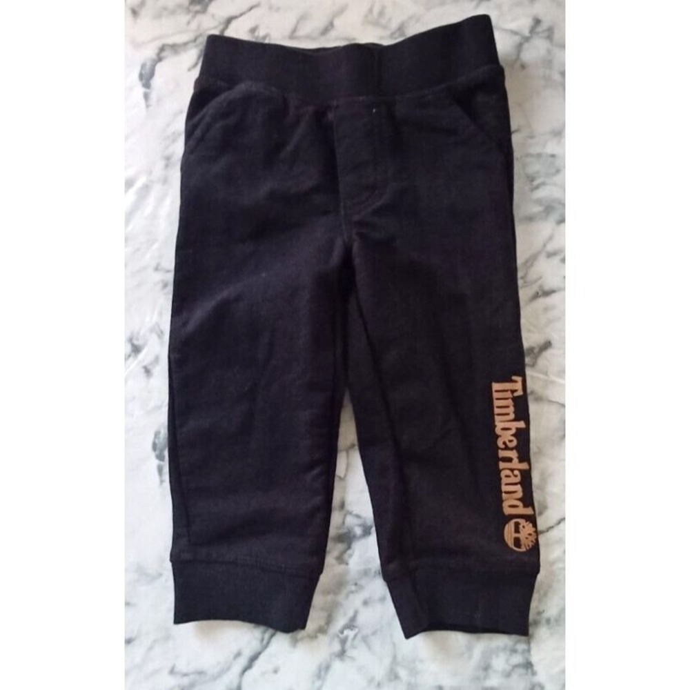 Timberland Jogger Pants Kids 18M Black Gold Logo Fleece Sweatpants‎ Gorpcore